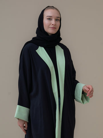 Adira Abaya | Black & Lime