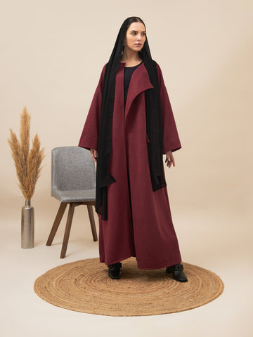 Chamois Abaya | Maroon