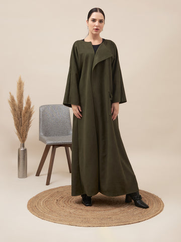 Chamois Abaya | Moss Green