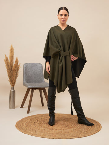 Chamois Shawl  | Moss Green