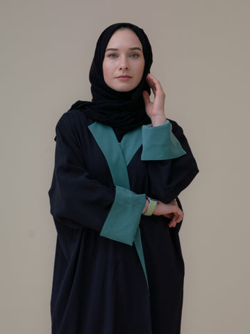 Adira Abaya | Black & Green