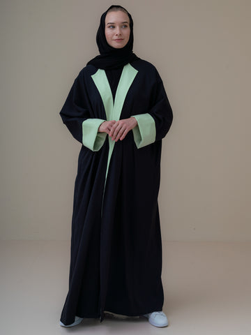 Adira Abaya | Black & Lime